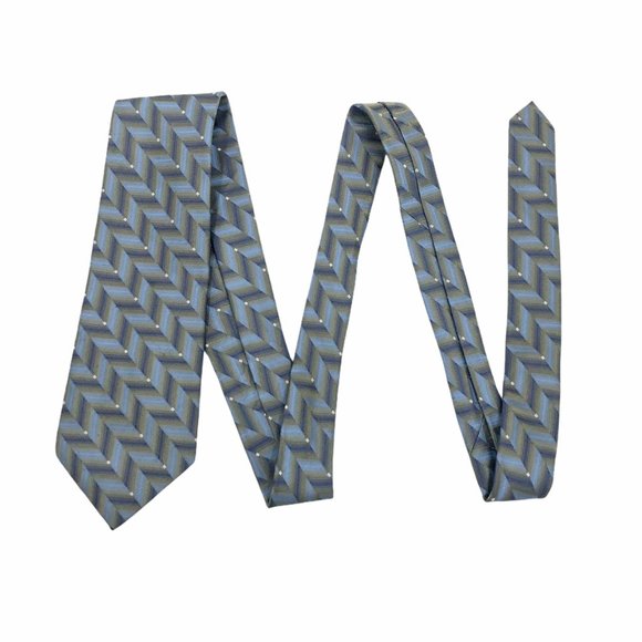 Saxony Collection | Geometric Print 100% Silk Tie - Picture 3 of 4